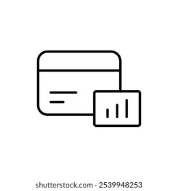 Spend Tracker Icon with Credit Card and Chart, Representing Spending Habits, Budget Management, and Financial Awareness