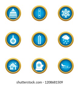 Spend the winter icons set. Flat set of 9 spend the winter vector icons for web isolated on white background