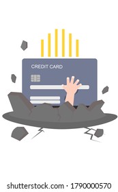 Gastar bienes utilizando grandes cantidades de tarjetas de crédito.