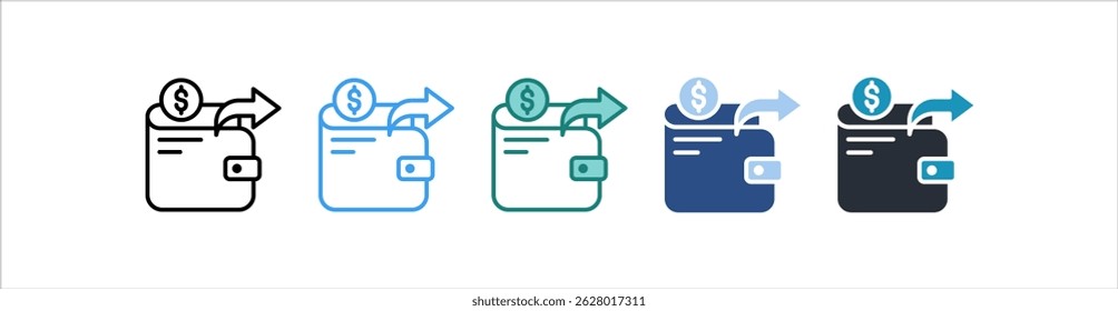 Ícone De Gasto Em Um Vetor De Estilo Diferente