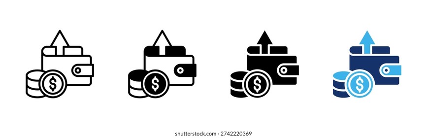 Spending icon sheet multiple style collection