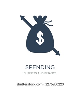 spending icon vector on white background, spending trendy filled icons from Business and finance collection, spending vector illustration