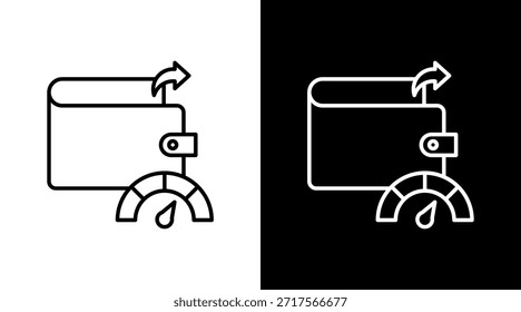 Design do Conjunto de Ícones Brancos de Contorno de Limite de Gastos