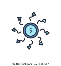 ausgeben Geld Symbol.Bearbeitbare Stroke.linear Stil Zeichen für die Verwendung Web-Design, logo.Symbol-Illustration.