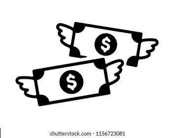 Spending Money / Wasting Money / Flying Money Icon (USD)