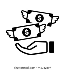 Spending Money / Wasting Money / Flying Money Icon