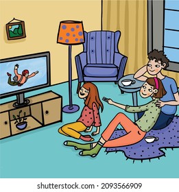 Verbringen Sie einen schönen Tag mit der Familie fernzusehen. Fernsehen. 
Viel Spaß!