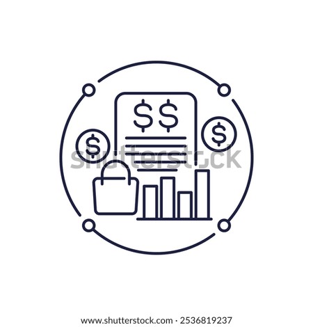 spending report icon in line design