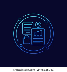spending report icon, linear design