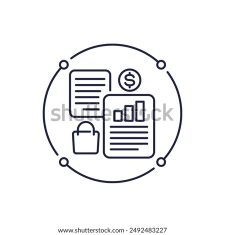 spending report line icon on white