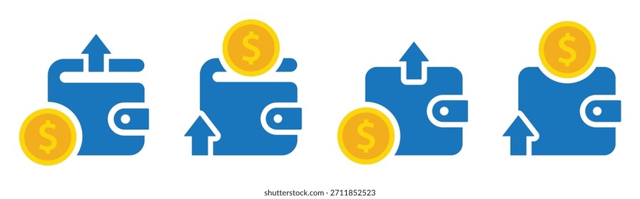 Symbol "Geldbörse ausgeben". Geldbörse Symbol, Vektorgrafik