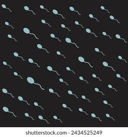 Patrón sin fisuras abstracto de esperma, fondo de ilustración vectorial de patrón de semen masculino