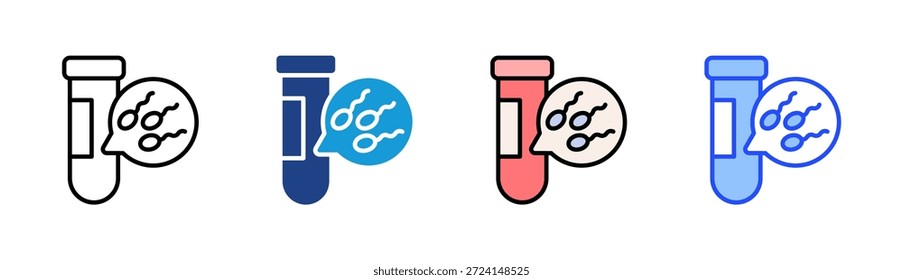Conjunto de iconos de análisis de esperma colección de estilos múltiples