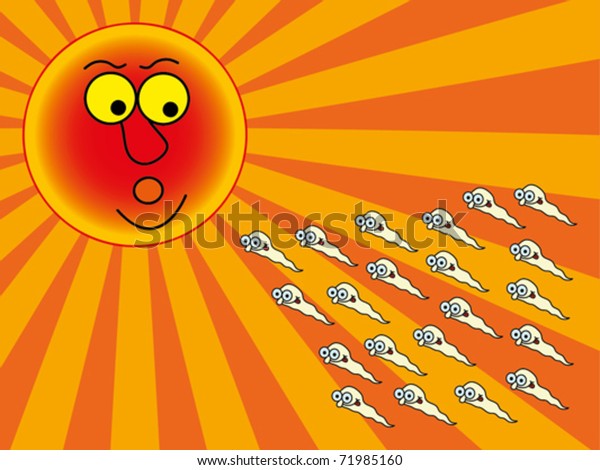 Sperm Approaching Funny Vector Illustration Stock Vector (royalty Free 