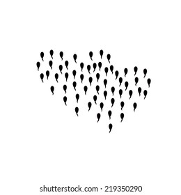 sperm, arranged in heart shape 