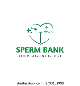 sperm bank logo concept vector template, sperm care logo template, health logo design