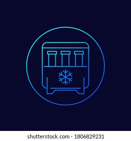 icono de vector de línea de muestras de esperma y banco de esperma