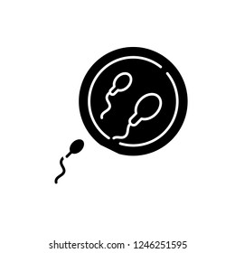Sperm black icon, vector sign on isolated background. Sperm concept symbol, illustration 