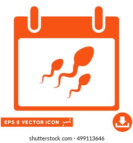 Sperm Calendar Day icon. Vector EPS illustration style is flat iconic symbol, orange color.