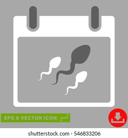 Sperm Calendar Day icon. Vector EPS illustration style is flat iconic bicolor symbol, dark gray and white colors.