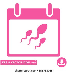 Sperm Calendar Day icon. Vector EPS illustration style is flat iconic symbol, pink color.