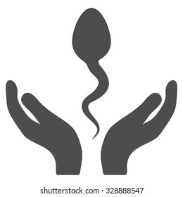Sperm Care vector icon. Style is flat symbol, gray color, rounded angles, white background.