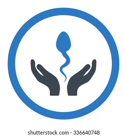 Sperm Care vector icon. Style is bicolor flat rounded symbol, smooth blue colors, rounded angles, white background.