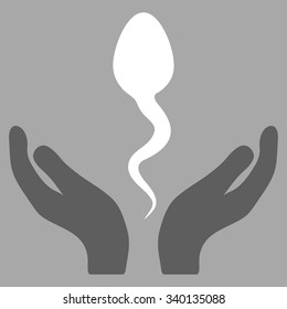 Sperm Care vector icon. Style is bicolor flat symbol, dark gray and white colors, rounded angles, silver background.
