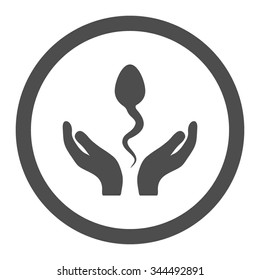 Sperm Care vector icon. Style is flat rounded symbol, gray color, rounded angles, white background.