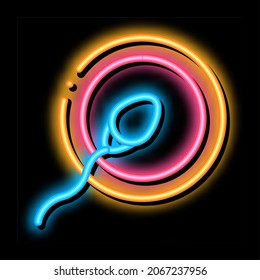 Sperm Cell Egg neon light sign vector. Glowing bright icon Sperm Cell Egg sign. transparent symbol illustration