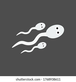 Icono de celda esperma / espermatozoo icono del vector de yam plano
lindo y divertido