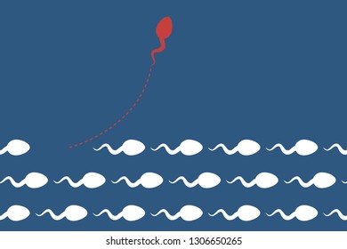 The sperm cell leader . Background of moving sperm. 