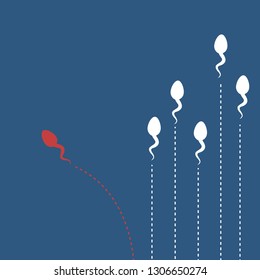 The sperm cell leader . Background of moving sperm. 