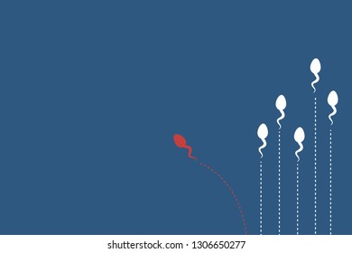 The sperm cell leader . Background of moving sperm. 