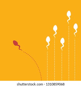 The sperm cell leader . Background of moving sperm. 