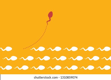 The sperm cell leader . Background of moving sperm. 