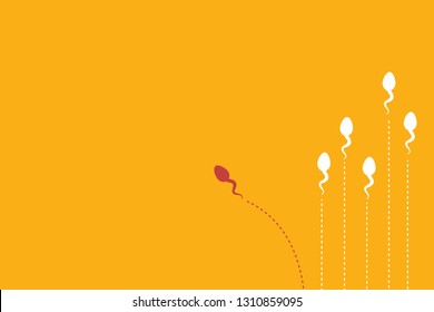 The sperm cell leader . Background of moving sperm. 