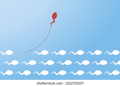 The sperm cell leader . Background of moving sperm. 