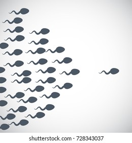 The sperm cell leader . Background of moving sperm. 