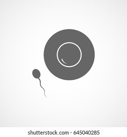 Sperm Cell And Ovule Flat Icon On White Background