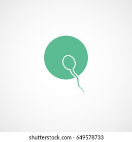Sperm Cell And Ovule Green Flat Icon On White Background