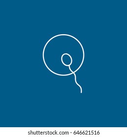 Sperm Cell And Ovule Line Icon On Blue Background