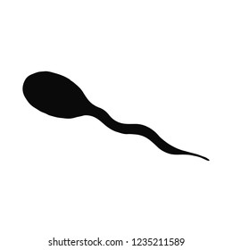 sperm cell silhouette vector. isolated object.
