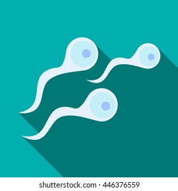 Sperm cells icon in flat style with long shadow
