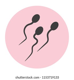 Sperm cells on pink circle icon