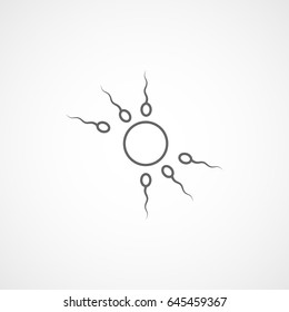 Sperm Cells And Ovule Line Icon On White Background
