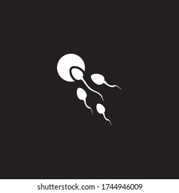 Spermienzellen / Spermatozoon-Flachvektorsymbol für Anwendungen und Websites