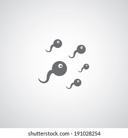 Sperm cells  symbol  on gray background 