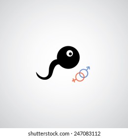 Sperm cells symbol on gray background 