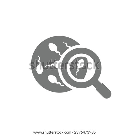 Sperm count medical exam vector icon. Spermatozoon and magnifying glass examination symbol. Stock photo © 